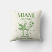 Retro moderne groene en gele Miami Bach-feestje Kussen (Achterkant)