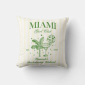Retro moderne groene en gele Miami Bach-feestje Kussen (Voorkant)