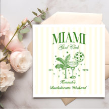 Retro moderne groene en gele Miami Bach-feestje