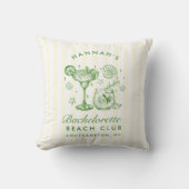 Retro Moderne Groene & Gele Meisjesuitje Weekend Kussen (Voorkant)