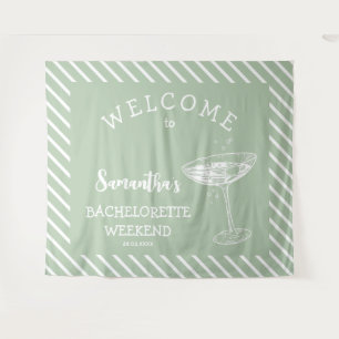 Retro moderne groene vrijgezellenfeest achtergrond wandkleed