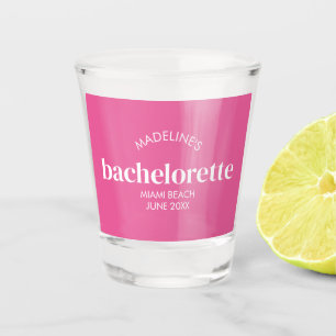 Retro Moderne Helder Roze Meisjesachtige Bachelore Shot Glas