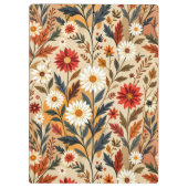 Retro Moderne Herfst Bloemen Klembord (Achterkant)