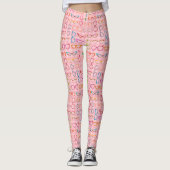 Retro Moderne Hipster Brillen met Roze Gingham Leggings (Voorkant)