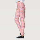 Retro Moderne Hipster Brillen met Roze Gingham Leggings (Links)