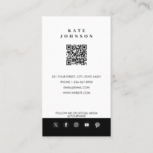 Retro moderne kapper kapper schoonheidssalon visitekaartje (Achterkant)