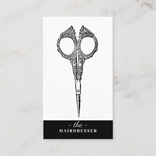 Retro moderne kapper kapper schoonheidssalon visitekaartje (Voorkant)