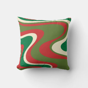 Retro Moderne Kerstkrullen Abstract Geborsteld Po Kussen