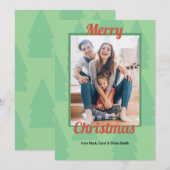 Retro Moderne Kerstmis Feestdagenkaart (Voorkant / Achterkant)