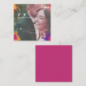 Retro Moderne Kleurrijke bruiloft Informatiekaartje (Voorkant / Achterkant)