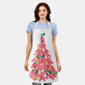 Retro moderne kleurrijke heldere trendy kerstboom schort (Gedragen)