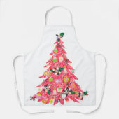 Retro moderne kleurrijke heldere trendy kerstboom schort (Voorkant)