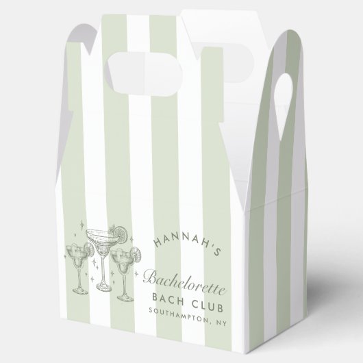 Retro Moderne Margaritas en Huwelijk Gestreept Bac Bedankdoosjes (Geopend)