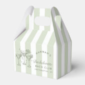 Retro Moderne Margaritas en Huwelijk Gestreept Bac Bedankdoosjes (Voorkant Zijde)