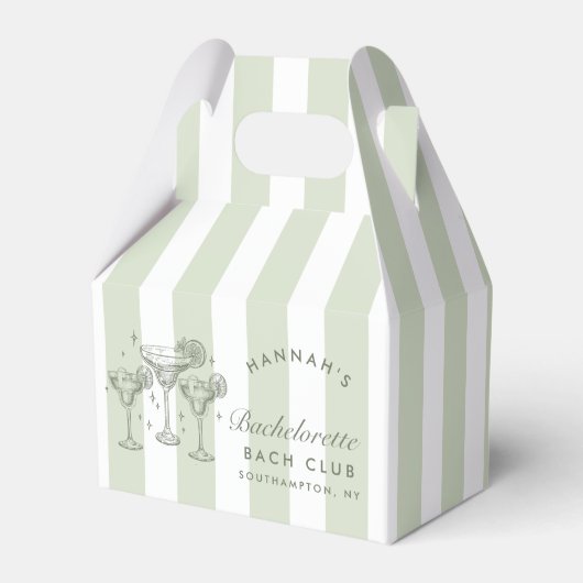 Retro Moderne Margaritas en Huwelijk Gestreept Bac Bedankdoosjes (Voorkant Zijde)