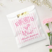 Retro Moderne Margaritas en Huwelijk Gestreept Bac Bedankzakje (Gezegeld)