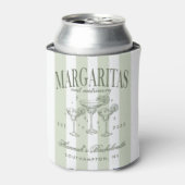 Retro Moderne Margaritas en Huwelijk Gestreept Bac Blikjeskoeler (Blikje Voorkant)