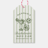 Retro Moderne Margaritas en Huwelijk Gestreept Bac Cadeaulabel (Voorkant)