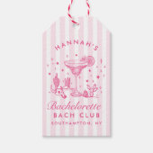 Retro Moderne Margaritas en Huwelijk Gestreept Bac Cadeaulabel (Voorkant)