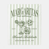 Retro Moderne Margaritas en Huwelijk Gestreept Bac Fleece Deken (Voorkant)