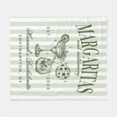 Retro Moderne Margaritas en Huwelijk Gestreept Bac Fleece Deken (Voorkant (Horizontaal))