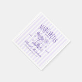 Retro Moderne Margaritas en Huwelijk Gestreept Bac Servet (Hoek)