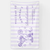 Retro Moderne Margaritas en Huwelijk Gestreept Bac Spandoek (Verticaal)