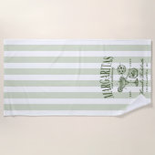 Retro Moderne Margaritas en Huwelijk Gestreept Bac Strandlaken (Voorkant)