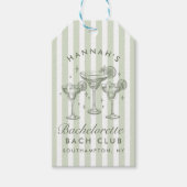 Retro Moderne Margaritas en Huwelijk Gestreepte Ba Cadeaulabel (Voorkant)