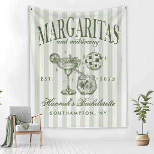 Retro Moderne Margaritas en Huwelijk Gestreepte Ba Fleece Deken