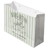 Retro Moderne Margaritas en Huwelijk Gestreepte Ba Groot Cadeauzakje (Voorkant Gekanteld)