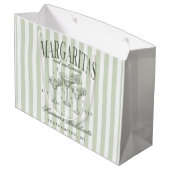 Retro Moderne Margaritas en Huwelijk Gestreepte Ba Groot Cadeauzakje (Achterkant Gekanteld)