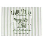 Retro Moderne Margaritas en Huwelijk Gestreepte Ba Groot Cadeauzakje (Voorkant)