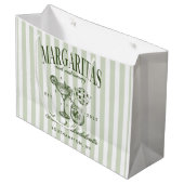 Retro Moderne Margaritas en Huwelijk Gestreepte Ba Groot Cadeauzakje (Voorkant Gekanteld)