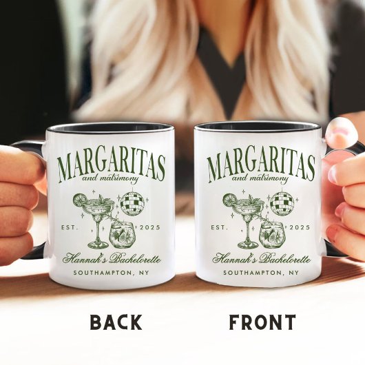 Retro Moderne Margaritas en Huwelijk Gestreepte Ba Koffiemok