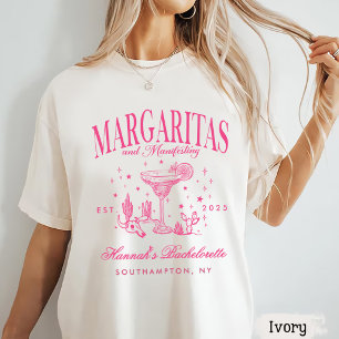 Retro Moderne Margaritas en Huwelijk Gestreepte Ba T-shirt