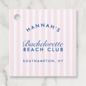 Retro Moderne Marine & Roze Bachelorette Bedankjes Labels (Voorkant)