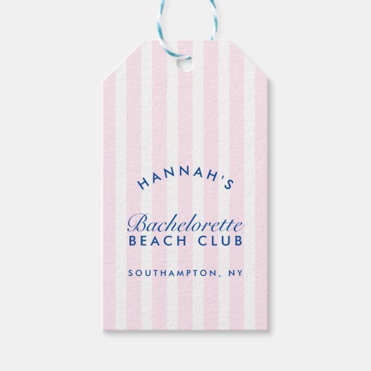 Retro Moderne Marine & Roze Bachelorette Cadeaulabel (Voorkant)