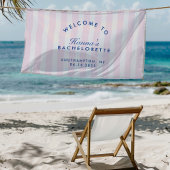 Retro Moderne Marine & Roze Bachelorette Spandoek