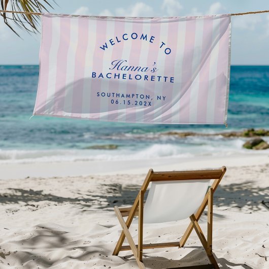Retro Moderne  Marine & Roze Bachelorette Spandoek