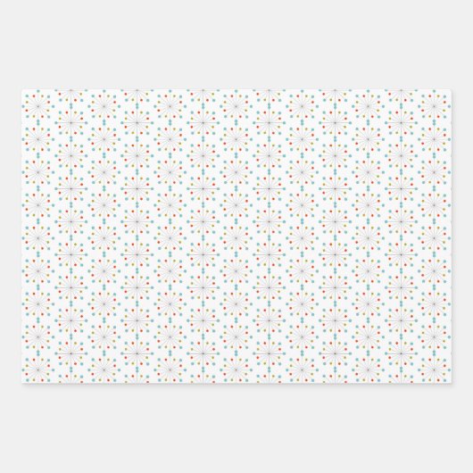 Retro Moderne medio vormen patroon set 3 Inpakpapier Vel (Voorkant)