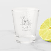 Retro Moderne Meisjesuitje Weekend Feest Shotglas Shot Glas (Achterkant)