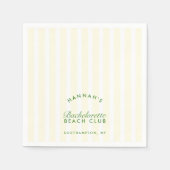 Retro Moderne Meisjesuitnodiging Groen & Geel Servet (Voorkant)