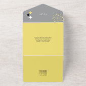 Retro Moderne Mid Century Bruiloft All In One Uitnodiging (Buitenkant)