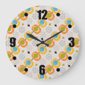 Retro Moderne middensteentekst Grote Klok (Voorkant)