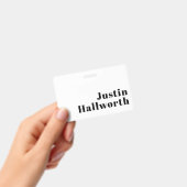 Retro Moderne Minimaal Naam- of Bedrijfs Sjabloon Badge (Handheld)