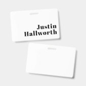 Retro Moderne Minimaal Naam- of Bedrijfs Sjabloon Badge (Voor- en achterkant)