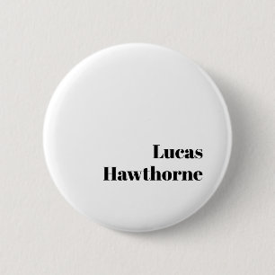 Retro Moderne Minimale Naam- of Bedrijfsbranding Ronde Button 5,7 Cm