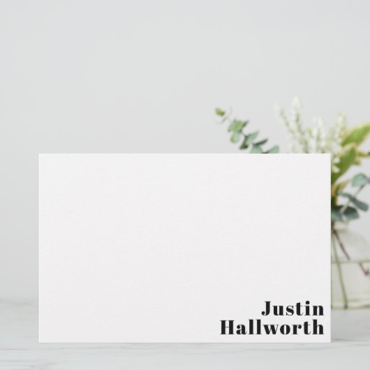 Retro Moderne Minimale Naam of Zakelijke Sjabloon Briefpapier (Staand voorkant)