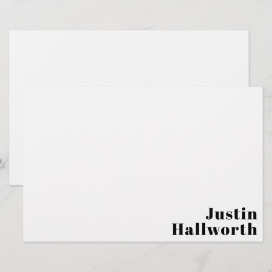 Retro Moderne Minimale Naam of Zakelijke Sjabloon Briefpapier (Voorkant / Achterkant)